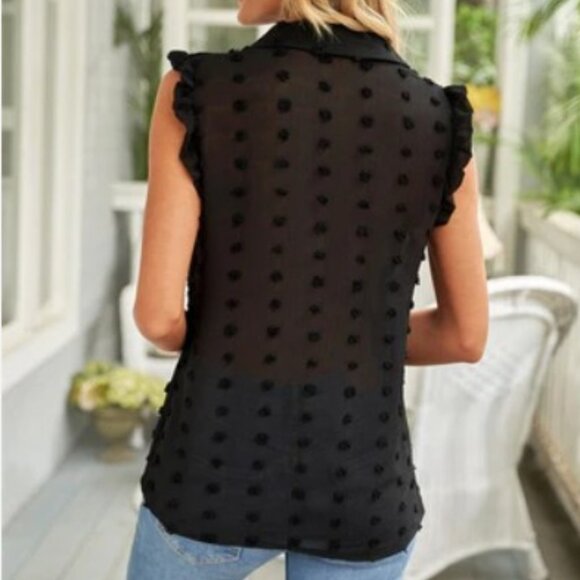 Black Polka Dot Blouse - Picture 7 of 9